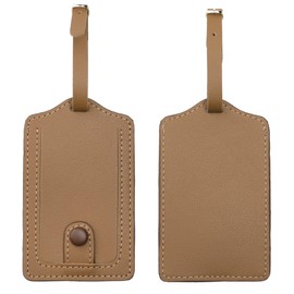 Jagucho Leather Luggage Tags for Men Women-Luggage Tags for Suitcases-Baggage Bag Tag Suitcase Labels ID Tags with Full Back Privacy Cover for Carnival Cruise Ships, Travel Tags