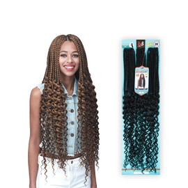Bobbi Boss Crochet Braids African Roots Braid Collection 3X Box Braid Loose Curly Tips 28" (1-pack, M4/27)