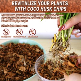 SUMLOTY Coco Husk -27PACK Organic Coconut Husk Chips with Low EC & PH Balanced, High Expansion Coconut Substrate Coco Husk Mulch for Garden Flowers, Planting, Reptile