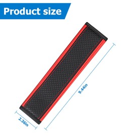 Zpana Car Seat Belt Cover, 2PCS Carbon Fiber Leather Vehicle Strap Harness Pad to Protect Your Neck and Shoulder, Auto Interior Seatbelt Protection Cushion Accessories, Universal Fit (Black/Red)