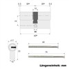 Brass Lock Cylinder 30/30 with 5 Brass Keys, Profile Double