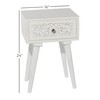 Deco 79 Mango Wood Scroll Side End Accent Table Intricately