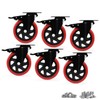 Caster Wheels, Heavy Duty 5 Inch Casters Set of 6,