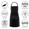 Jubatus 4 Pack Bib Aprons with 2 Pockets Cooking Chef