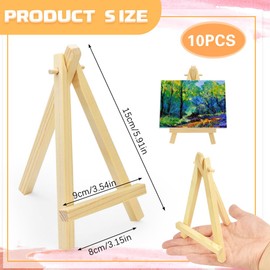 QINERSAW 10 Stück Mini Staffelei Holz Fotohalter Kartenhalter Memohalter Platzkartenhalter Tischkartenhalter Sitzkartenhalter kleine Staffelei Tischdeko für Hochzeit Geburtstag Taufe Party