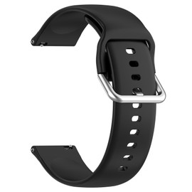 Compatible with TOZO S6 S5 S3 Smart Watch Band, Quick Release Breathable Soft Silicone Sport Band Replacement Waterproof Watch Strap for TOZO S5 S3 Accessories (Large, Black)