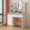 MONGMON Dressing Table,Makeup Table with Drawers, Vanity Desk with Mirror