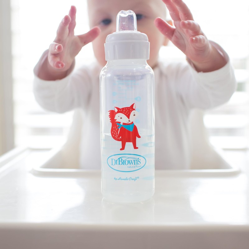 Dr. Brown's Milestones Narrow Sippy Bottle, 100% Silicone Soft Sippy