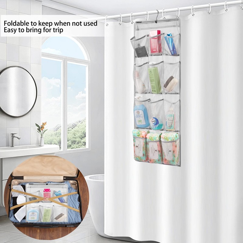 ANZORG Mesh Shower Organizer Hanging Caddy Quick Dry Bathroom Storage