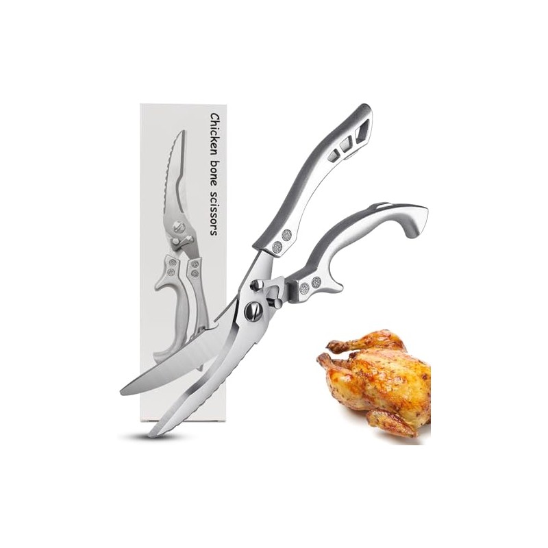 Geflügelschere Küchenschere, Geflügelschere Edelstahl mit Ergonomischen Griff, Allzweckschere für Fleisch,