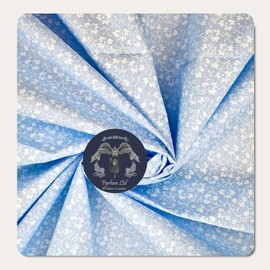 Pyrhan Tiny Pastle Vintage Floral Polycotton Prints | 45 Inch Wide Dress Craft Fabric Material by The Metre | Floral Polycotton Print Used in Sewing Kit and Accessories-Quilting Fabric (Sky)