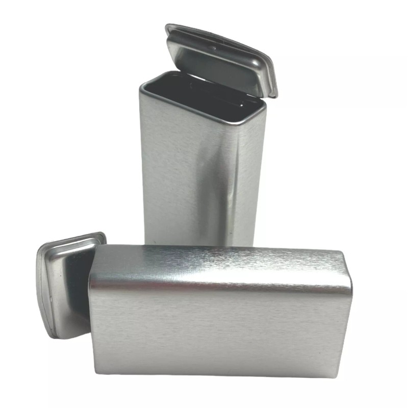 MagnaKoys® MagnaKoys Rectangular Silver Metal Hinged Lid Tin Containers (7