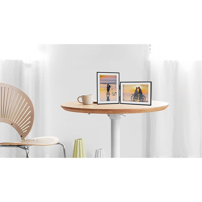 Smiling Art Wooden Picture Frame for 2 Photos Folding Picture