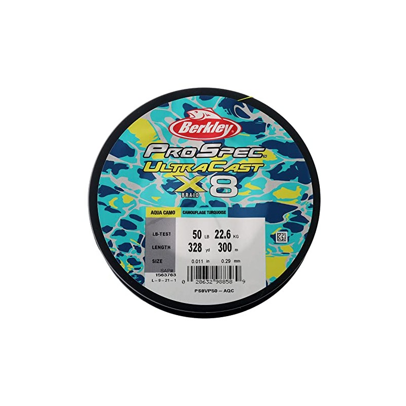 Berkley ProSpec X8 UltraCast Braid Aqua Camo 300m 50lb