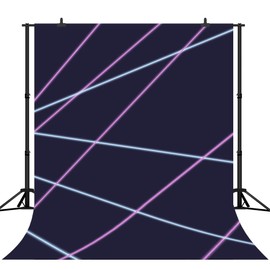 CapiSco Laser Line Backdrop, 5'x7', Vinyl, SCAB543, for 80s 90s Themed Birthday Party, Indoor Photography Studio