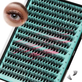 Lash Clusters Wispy 280PCS Eyelash Extension 60D Cluster Lashes Individual Lashes DIY Lash Extension Natural Look Cluster Eyelash Extensions Soft False Eyelashes at Home for Beginners(10mm)