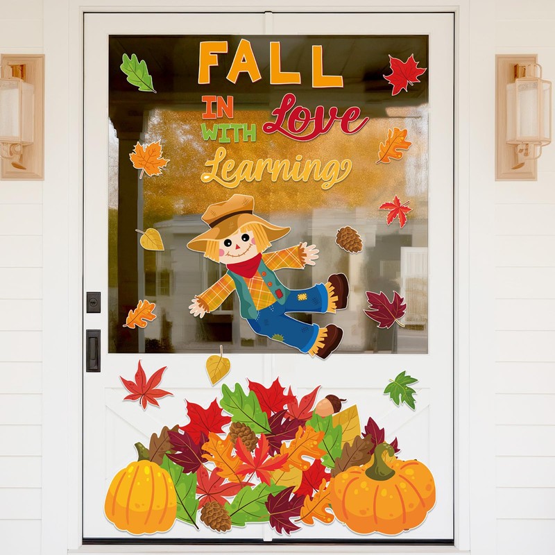 Fall Bulletin Board Decorations Set Autumn Scarecrow Maple Leaves Pumpkin
