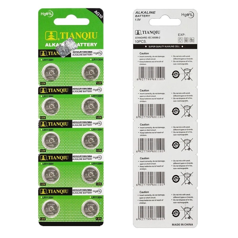 NEW 2027* 2 Pack LR1130H AG10 390A Alkaline battery 1.5V