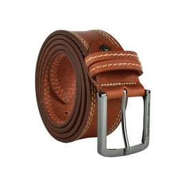 GIANMARCO VENTURI Men's Genuine Leather Belt Made in Italy, Cognac 4009 4 cm