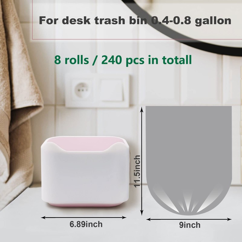 0.5 Gal Trash Bags Small 240 pcs Clear Strong Tiny