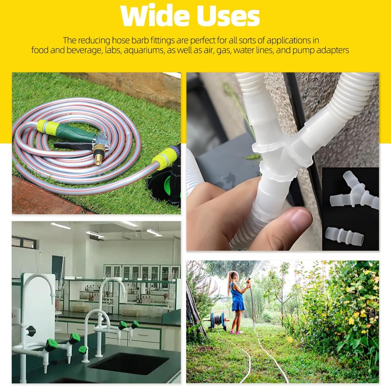 Mardatt Hose Barb Fittings Kit, Assorted Sizes Plastic Pipe Joint