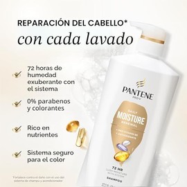 Pantene Champú y acondicionador 2 en 1, renovación diaria de la humedad, nutrientes Pro-V para cabello seco, tratado con color, lacio a rizado, hidrat