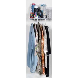 Triton Products 56120-SLV LocHook Shelf with Garment Hanger, 12" x 10", Silver