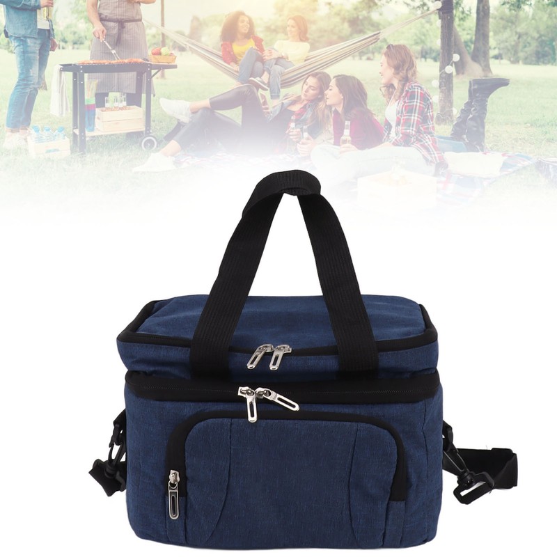 Collapsible Cooler Bag Oxford Cloth PEVA Leakproof Double Insulated Cooler