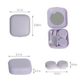 IHYjinchoo 2 Pack Multi-Color Contact Lens Case Kit with Mirror，Lightweight & Compact for Easy Storage，Durable & Portable for Travel (2, Purple & Green)