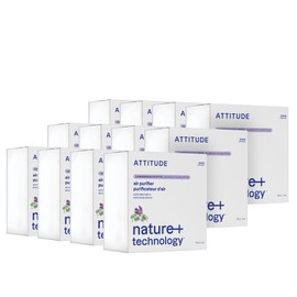ATTITUDE Air Purifier, Activated Carbon Freshener, Odor Remover, Plant and Mineral-Based, Vegan, Lavender and Eucalyptus, 8 Ounces (Pack of 12)