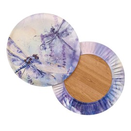 KUIFORTI Stool Cover Round Bar Stools Covers Purple Dragonfly Chair Slipcover Stool Seat Covers Dust Cover for Barstool Swivel Chair Cover, Size L