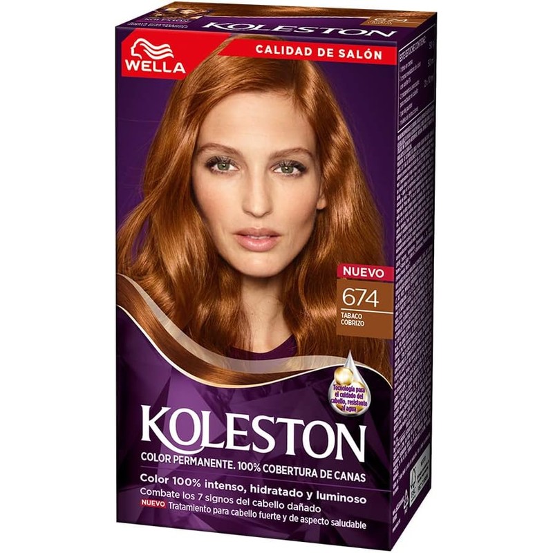 Koleston Tinte Permanente 674 Tabaco Cobrizo, 70 ml - Paquete