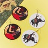 10 Pairs African Earrings Women's Black History Earrings Wooden Painted