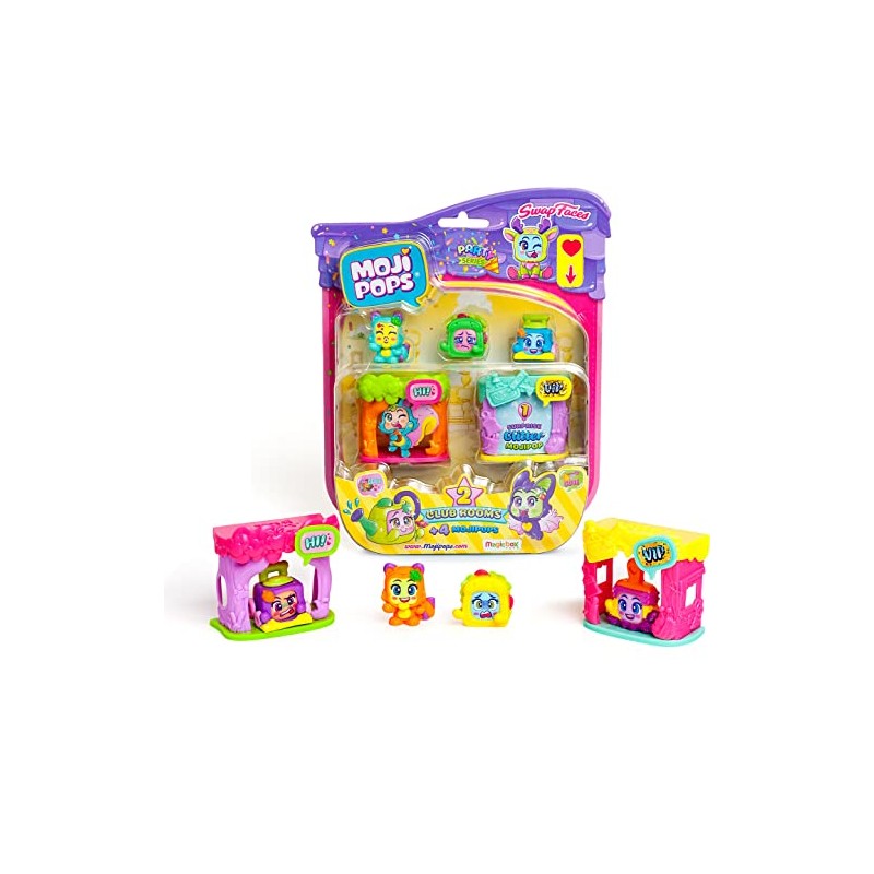 MojiPops Party Blister Clubraum with 4 Characters (1 Glitter)