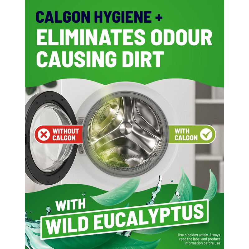 Calgon Hygiene Plus Washing Machine Cleaner & Limescale Remover, Water