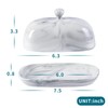 Yundu Grey Marble Butter Dish with Lid, Ceramics Butter Keeper