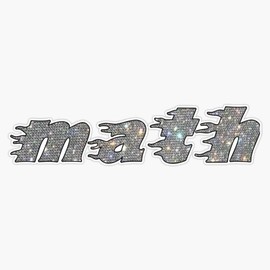 Magnet Math School Subject Glitter Label Magnetic Vinyl Sticker 5"