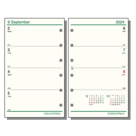 Raymei Fujii DPR2431 Personal Notebook, Refill, 2024, Pocket Size, 1 Weekly, Starts December 2023