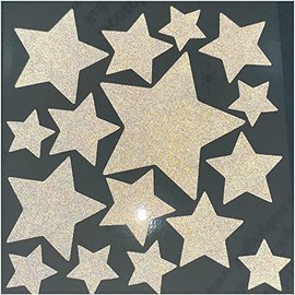 Calcomanías reflectantes de estrellas blancas LiteMark, 3M Scotchlite, varios tamaños para cascos, bicicletas y coches (paquete de 16)