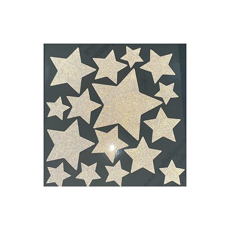 Calcomanías reflectantes de estrellas blancas LiteMark, 3M Scotchlite, varios tamaños