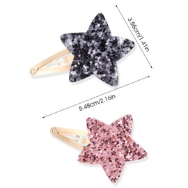Star Clips Hair, Mabor 20 Pcs Cute Metal Sparkly Stars Hair Clips and Snap Pins Barrettes, No-Slip Styling Accessories for Kids Baby Girl Women Styling