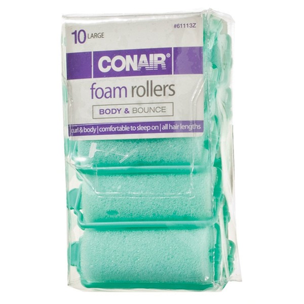 Conair 10Piece Con Large Foam Rollers, 1.6 Oz