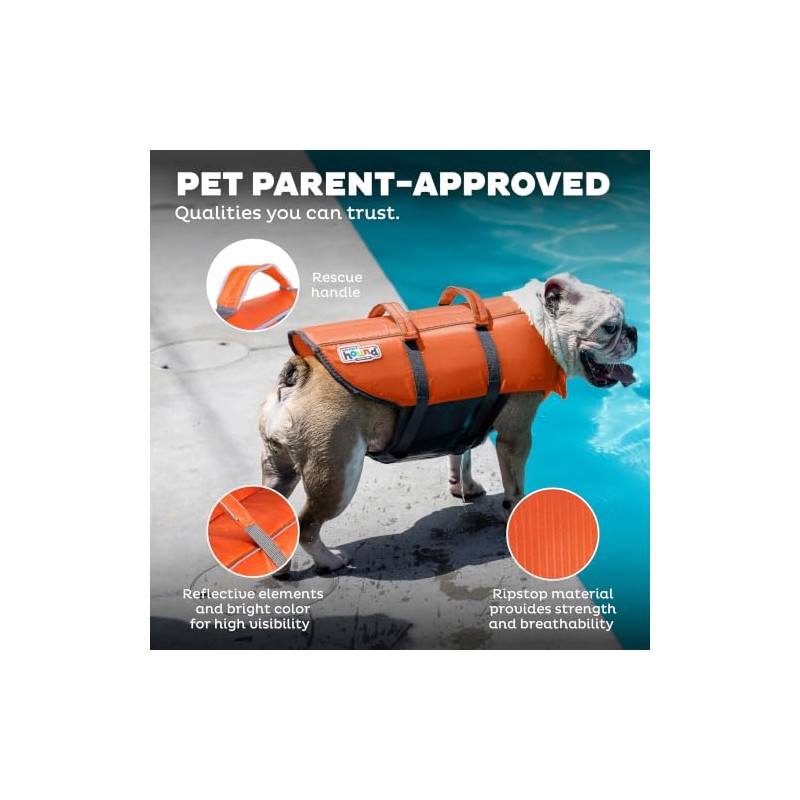 Chamarra salvavidas para perro, Outward Hound Granby Splash, Anaranjado, Pequeño