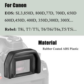 T8i Viewfinder Eyepiece Eyecup for Canon EOS Rebel T8i T7i EOS SL3 850D 800D SL3 77D [2 Packs], Replace Eyepiece EF, Fire Rock Camera Viewfinder Accessories EF