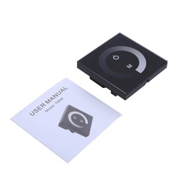 Nikou Monochrome Touch Screen LED Controller, DC 12V-24V Wall Touch Dimmer Switch, Black