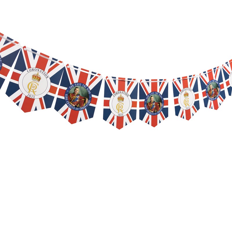 Coronation Bunting King Charles III Flag Banner for Home or