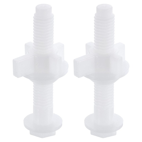 sourcing map 2Pcs Toilet Seat Hinges Screws, White Universal Plastic