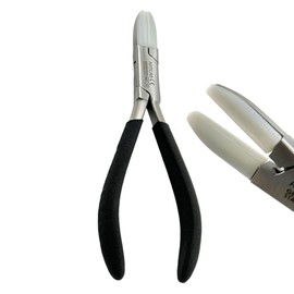 Optical Eyeglass Frame and Arm Adjusting Pliers with Nylon Jaws & Black Grip Handle - German Stainless Steel - Scratch-Free Jaws, Non-Marring (#21)