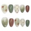 Cute Matcha Latte Handmade Nail Tips - Stiletto / 귀여운