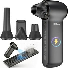 Compressed Air Duster 180000RPM – Super Power Cordless Electric Air Duster with 3-Speed Turbo Fan, Rechargeable Air Blower for Computer, Keyboard, Car, Camera & Home Cleaning